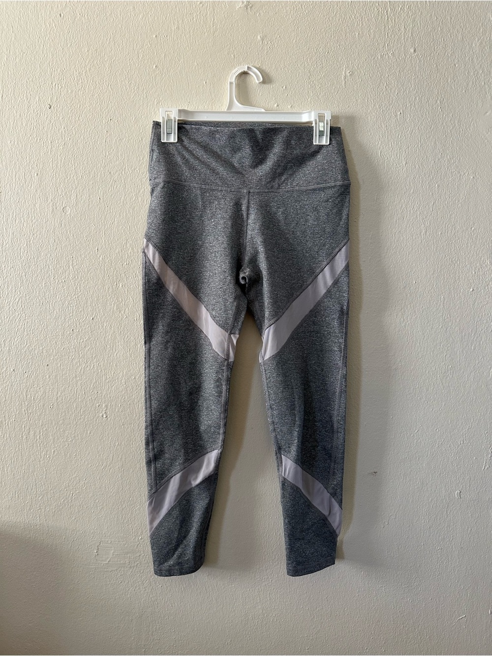 aerie Gray Leggings with White Sheer Cut Outs